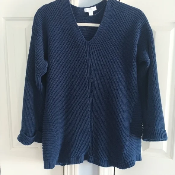 Charter Club V Neck Chunky Knit Cotton Sweater XL - Picture 2 of 11